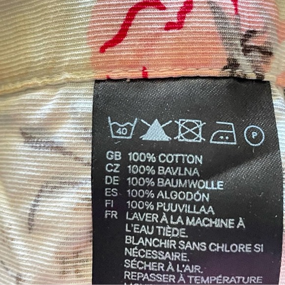 Cream and pink floral pleated A-line skirt size 2 B12 - Picture 3 of 4